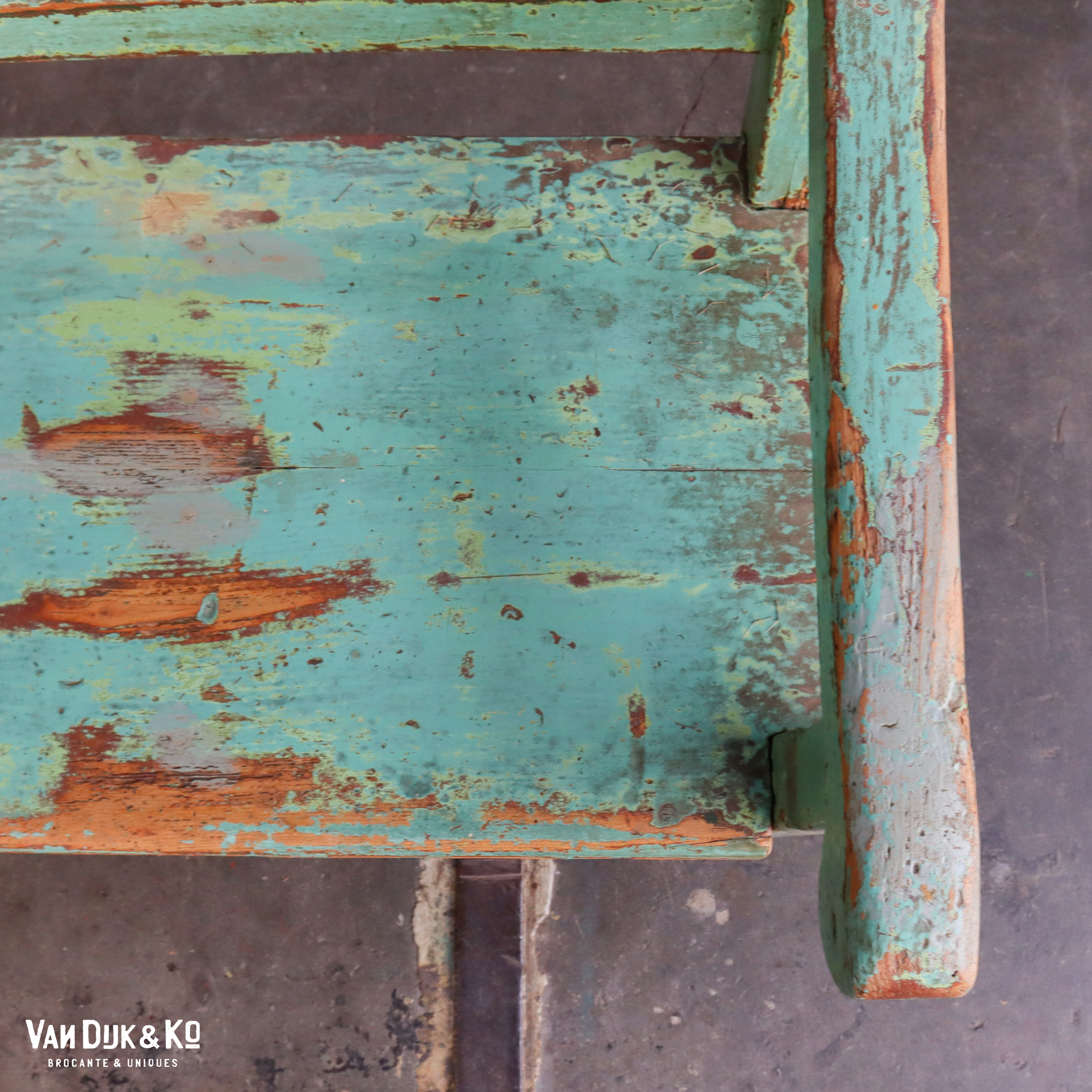 Brocante houten bank - Afbeelding 4