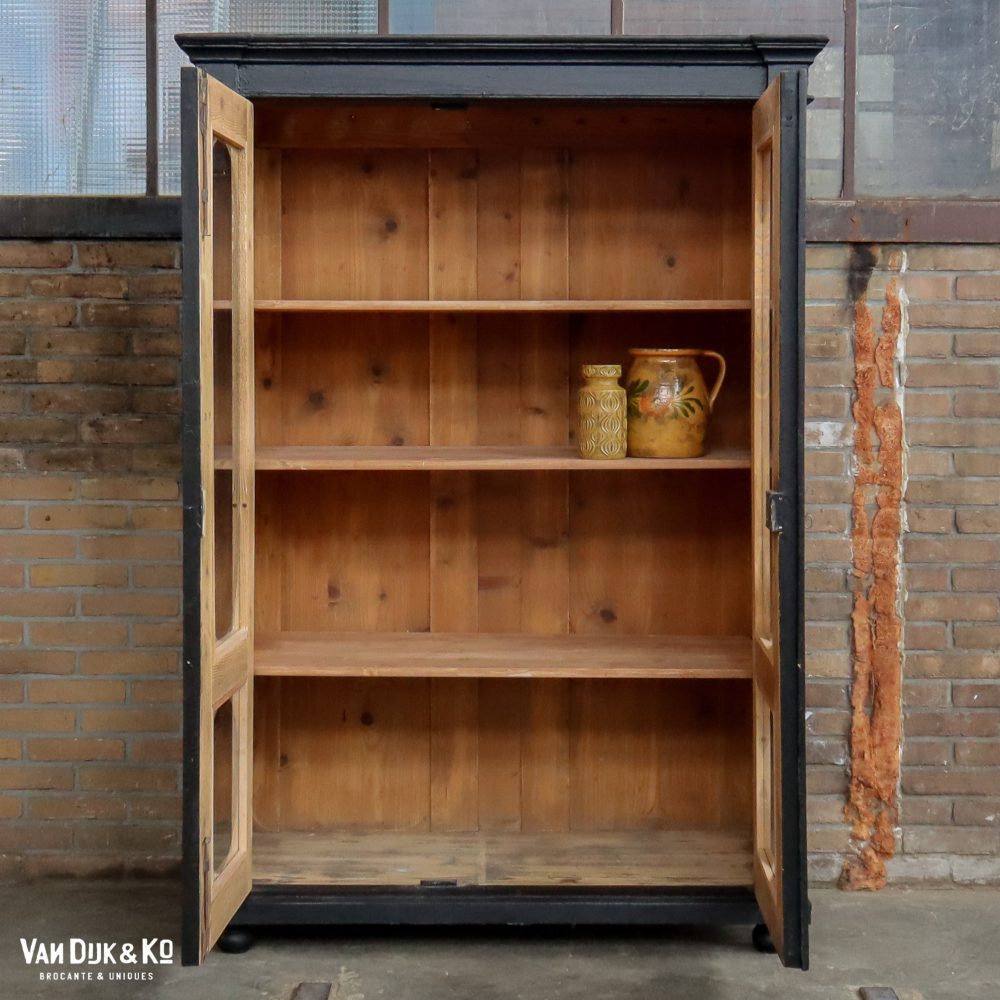 Zwarte vitrine kast - Afbeelding 3