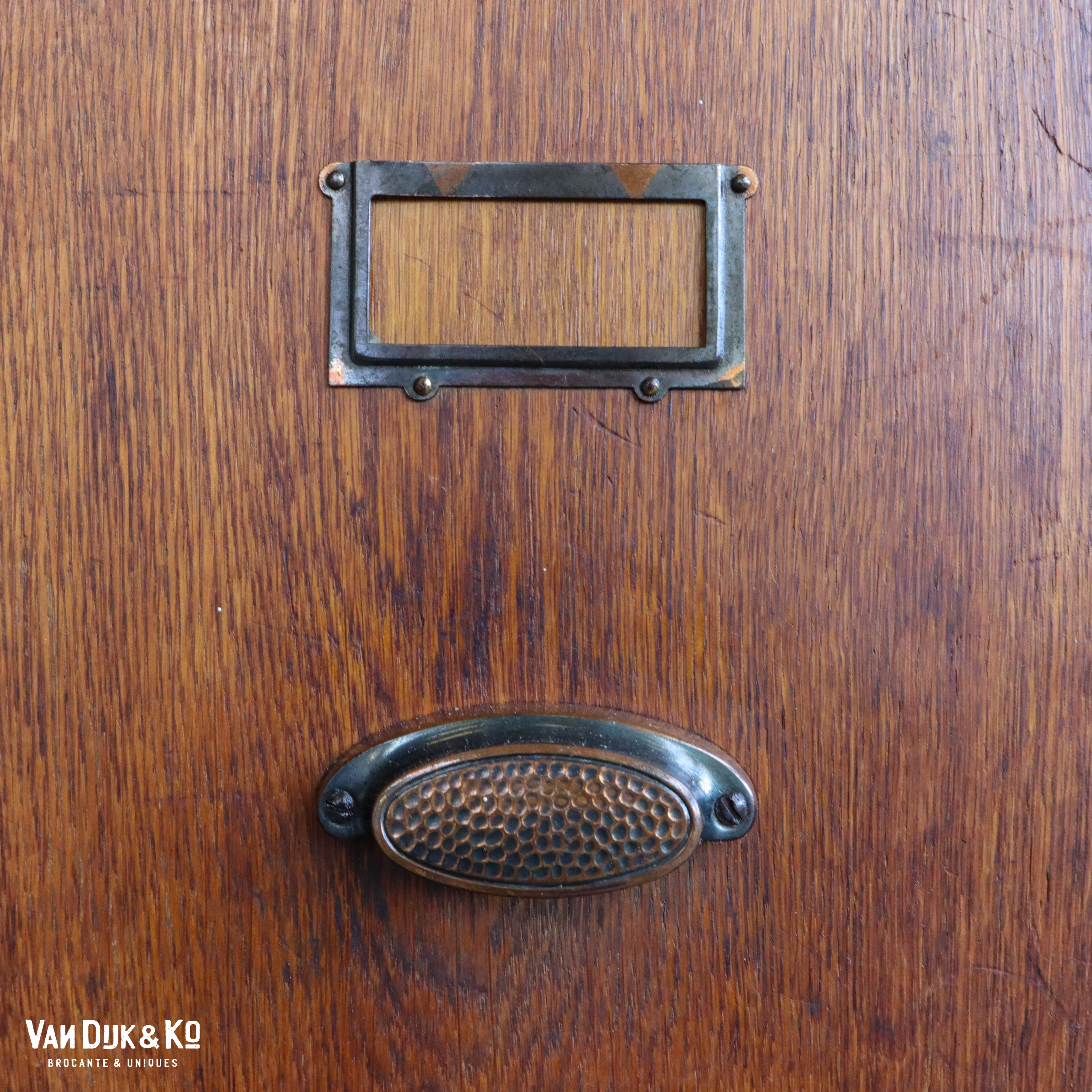 Vintage houten archiefkast - Afbeelding 10