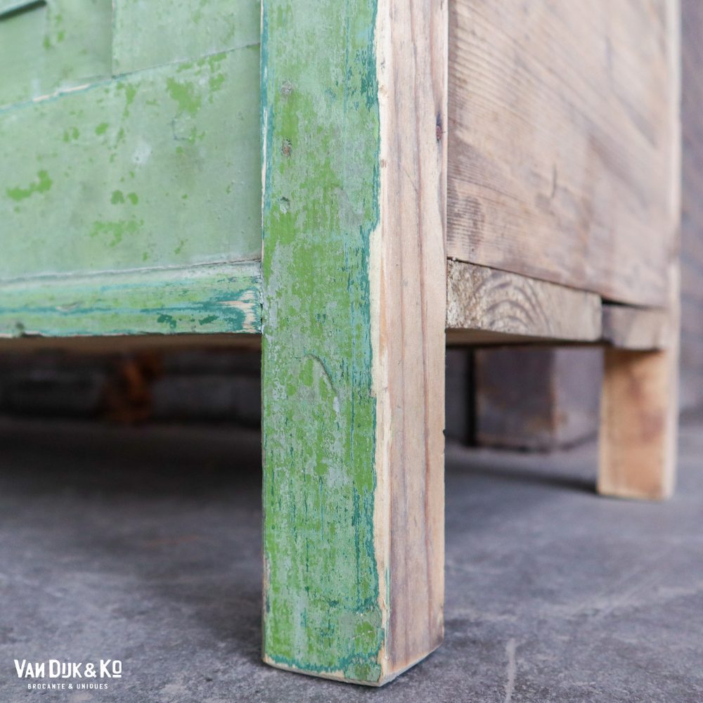 Groene houten klepbank - Afbeelding 11