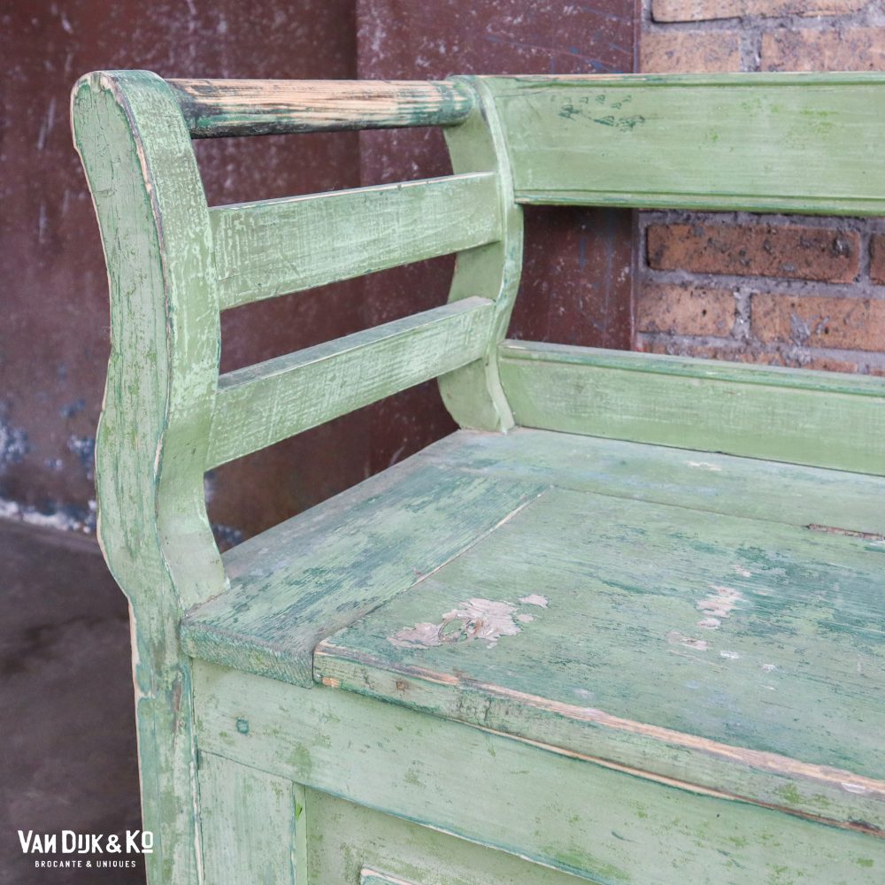 Groene houten klepbank - Afbeelding 5