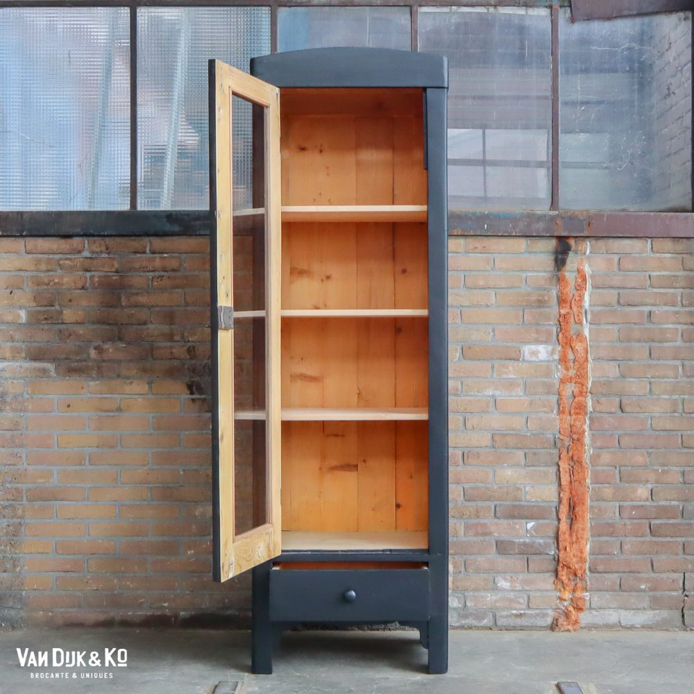 Zwarte eendeurs vitrinekast - Afbeelding 3