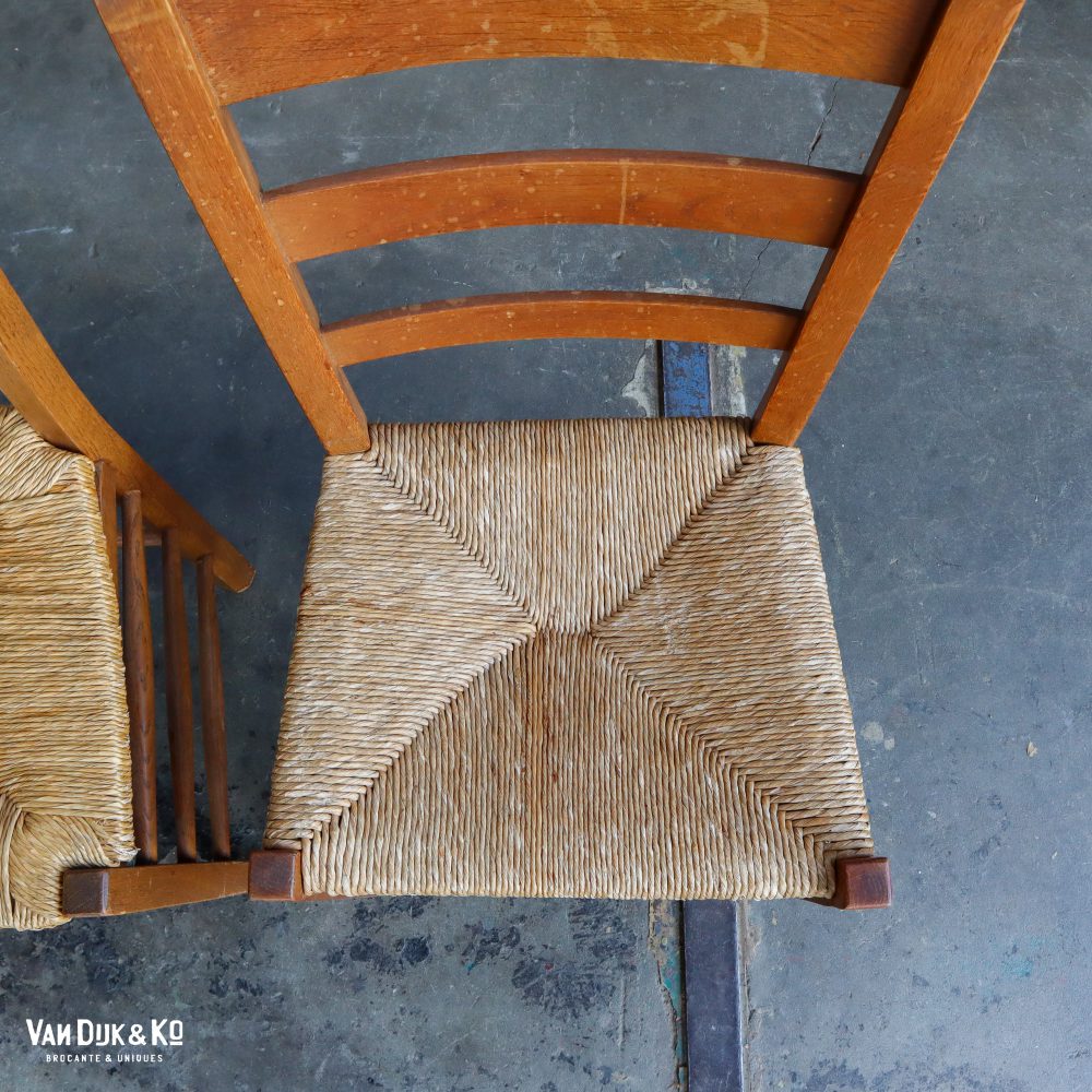 Vintage stoelen met rieten zitting - Afbeelding 9