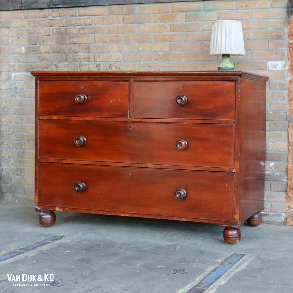 Vintage houten ladekast - Afbeelding 2