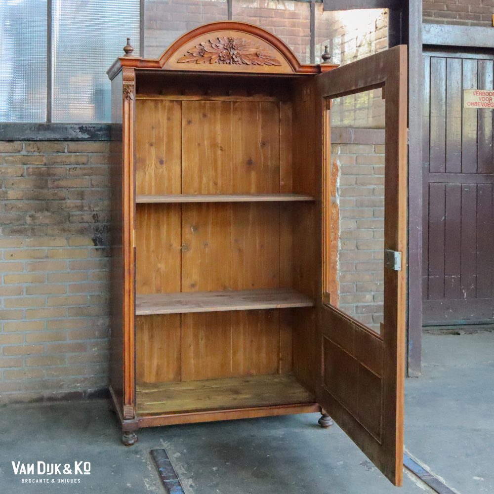 Brocante eendeurs vitrinekast - Afbeelding 3