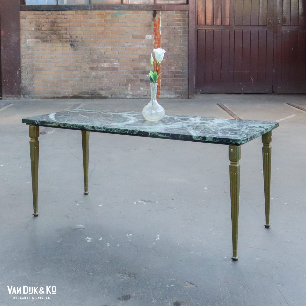 Vintage salontafel met marmeren blad - Afbeelding 2