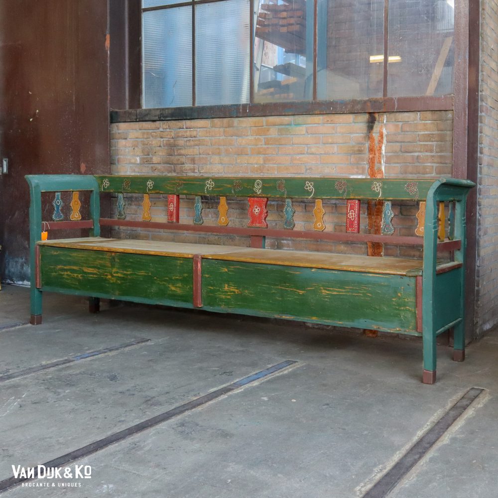 Beschilderde houten klepbank - Afbeelding 2