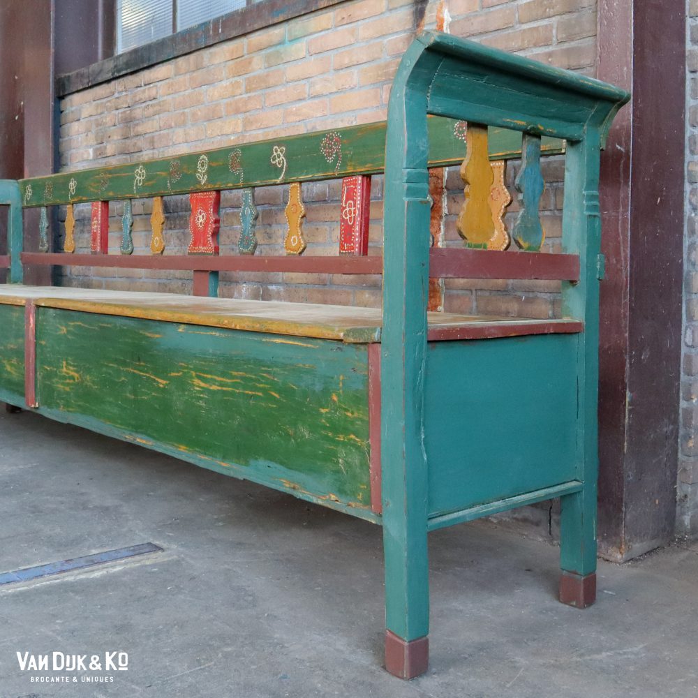 Beschilderde houten klepbank - Afbeelding 5