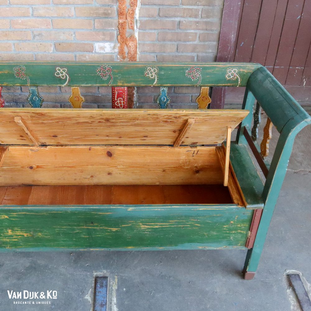 Beschilderde houten klepbank - Afbeelding 4