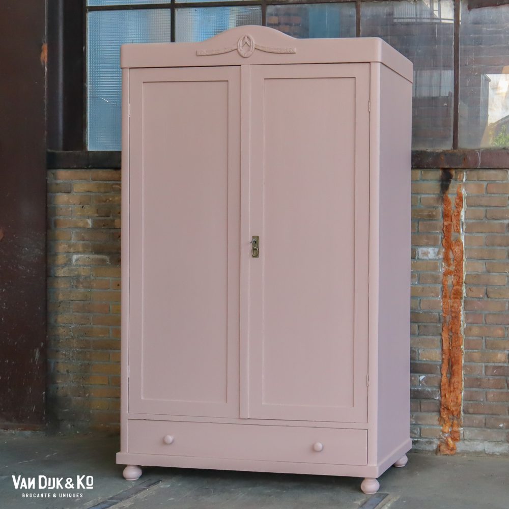 Brocante roze linnenkast - Afbeelding 2