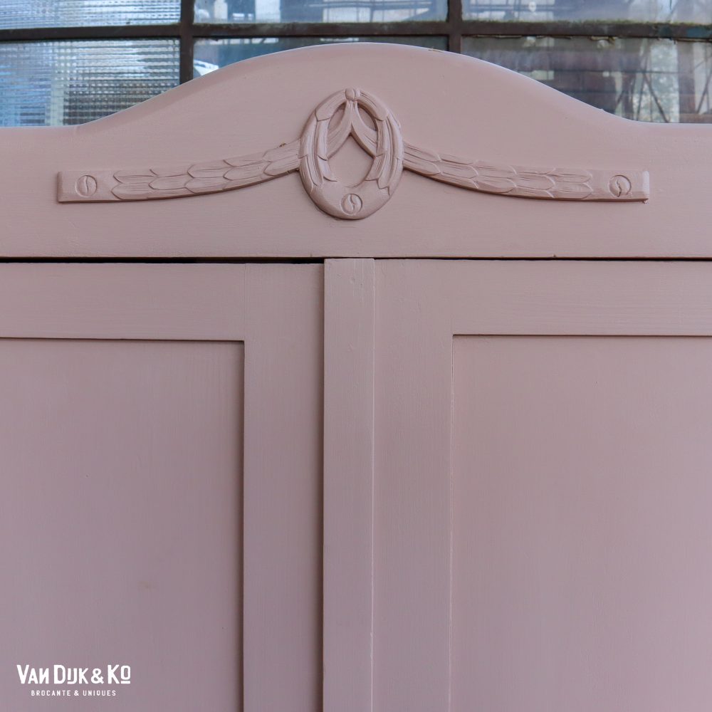 Brocante roze linnenkast - Afbeelding 5