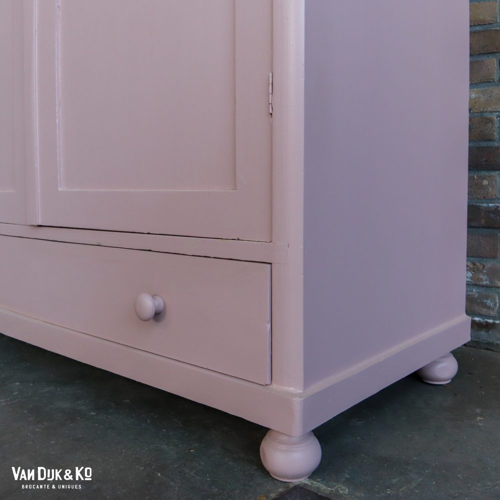 Brocante roze linnenkast - Afbeelding 6
