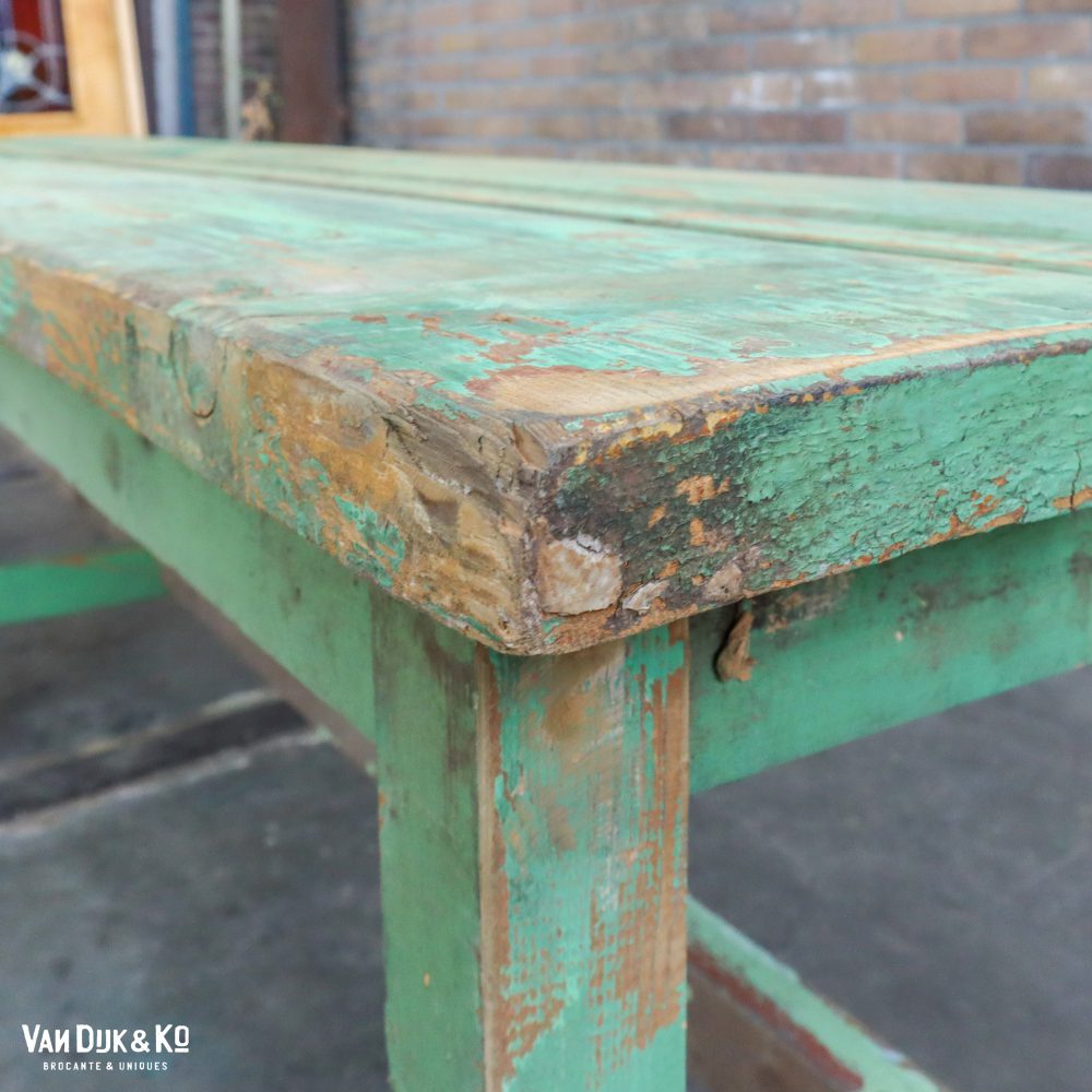 Brocante houten bank - Afbeelding 3