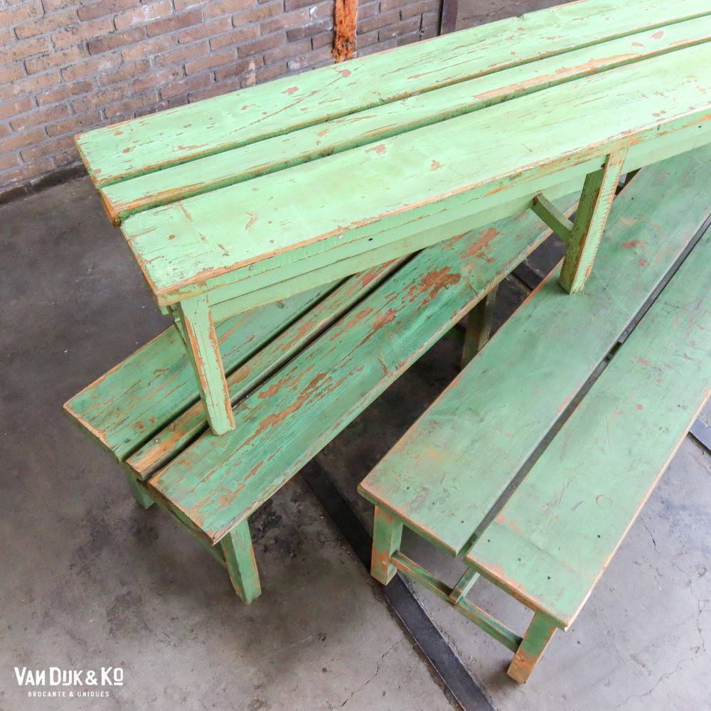 Brocante houten bank - Afbeelding 9