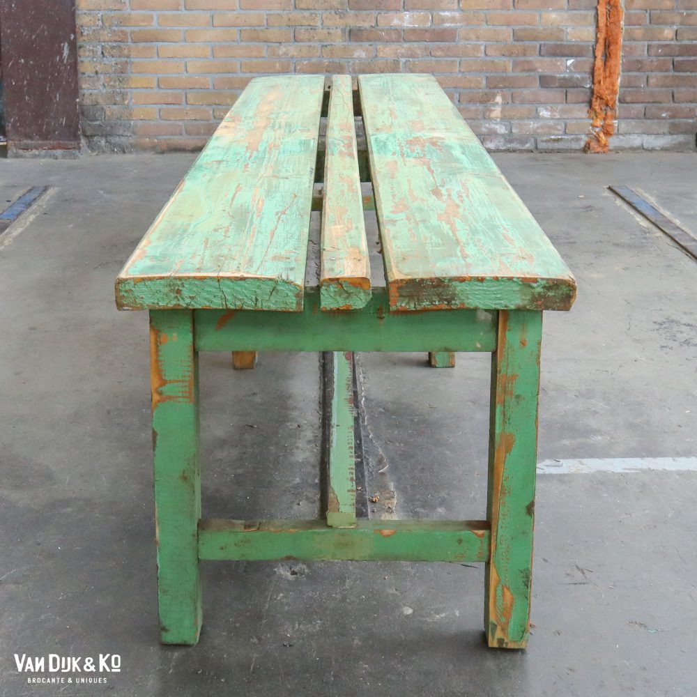 Brocante houten bank - Afbeelding 2