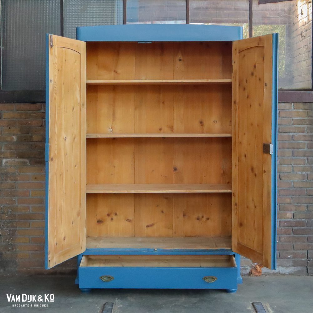 Blauwe tweedeurs kast - Afbeelding 3
