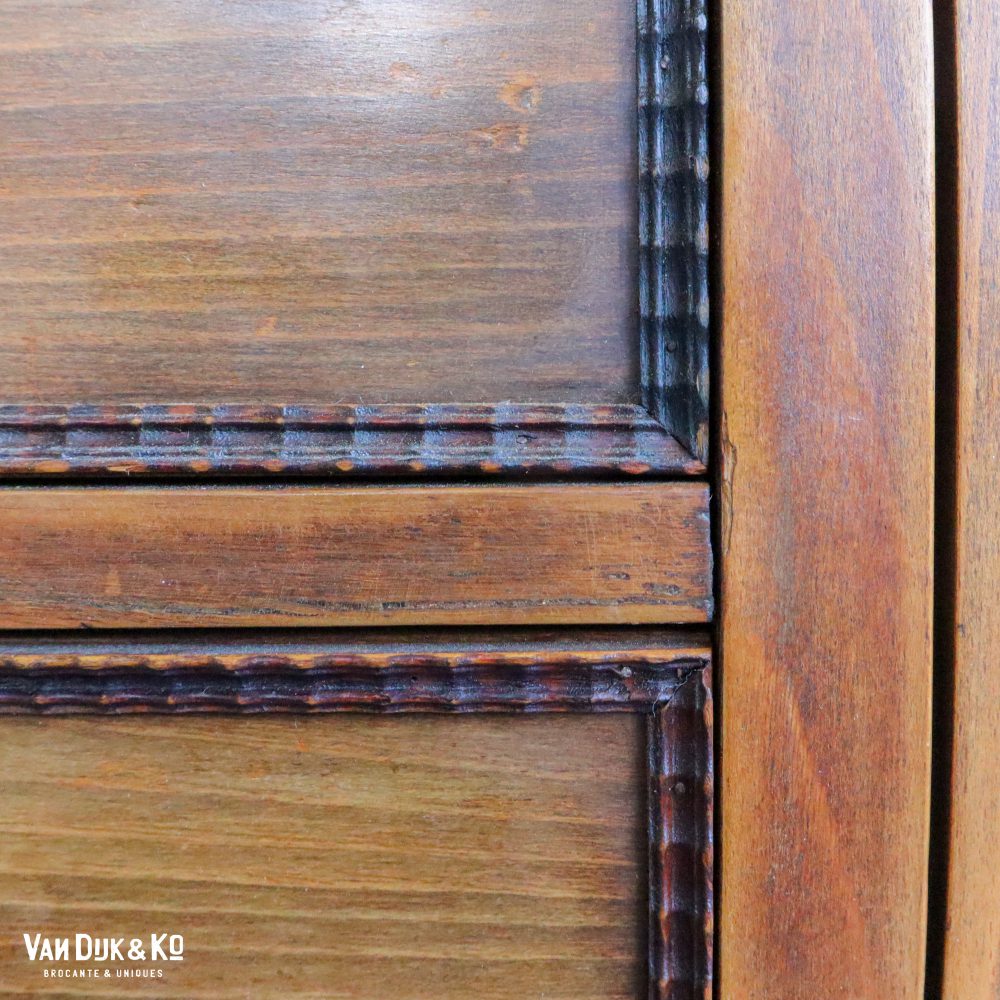 Brocante driedeurs vitrinekast - Afbeelding 10