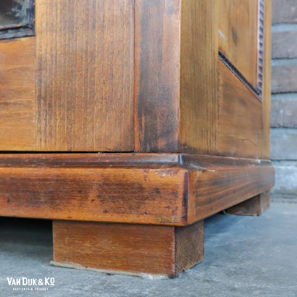 Brocante driedeurs vitrinekast - Afbeelding 7