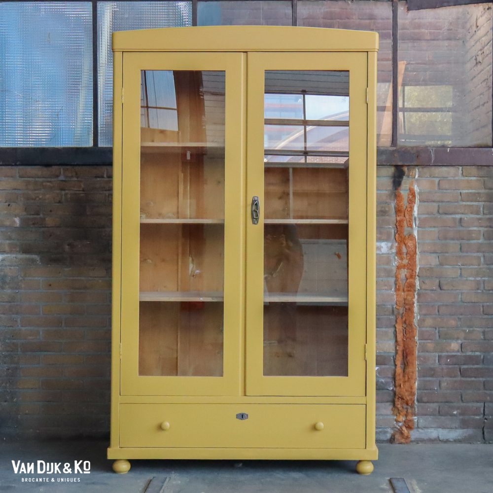 Gele vitrinekast - Afbeelding 2