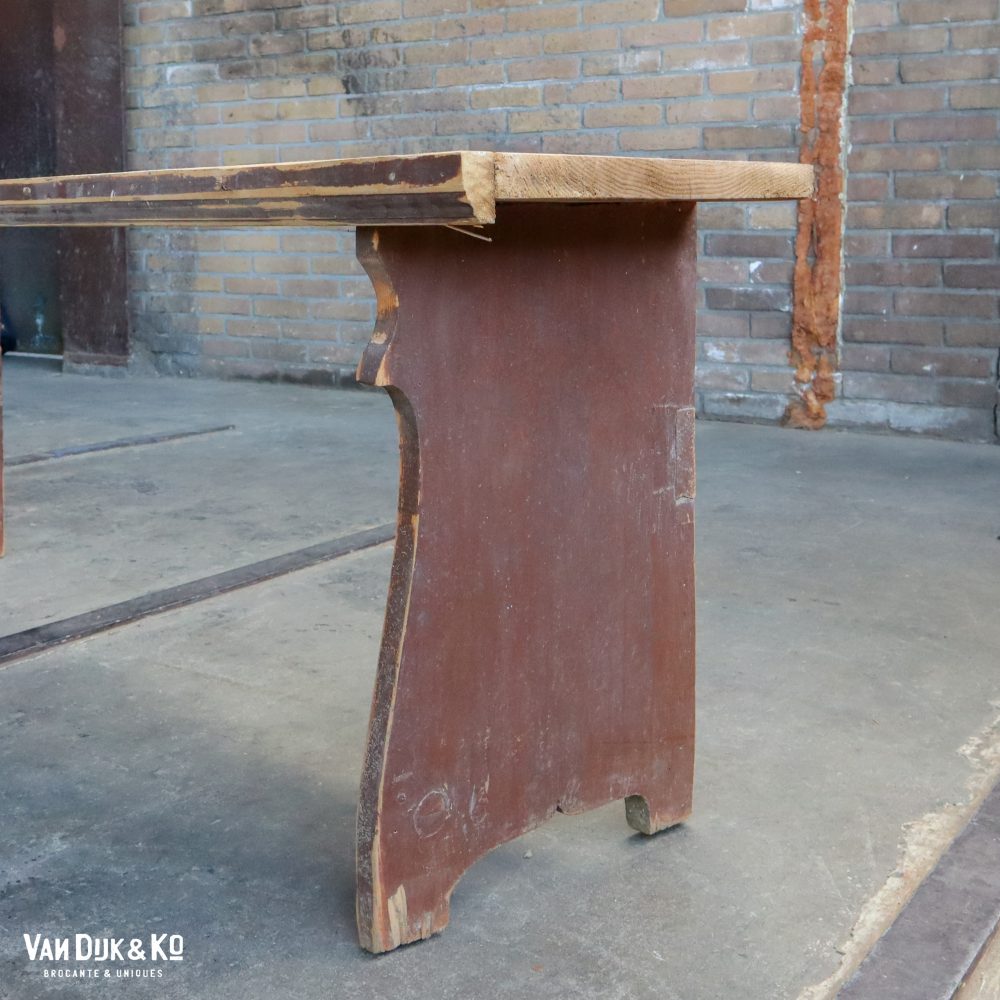 Brocante houten bankje - Afbeelding 3