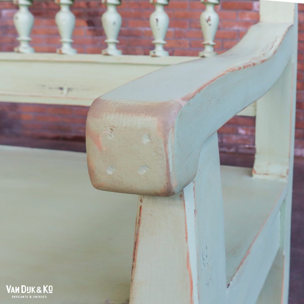 Groene brocante bank - Afbeelding 3