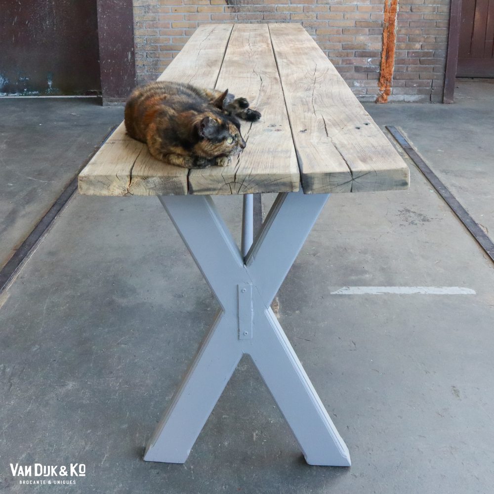 Landelijke kruispoot tafel - Afbeelding 3