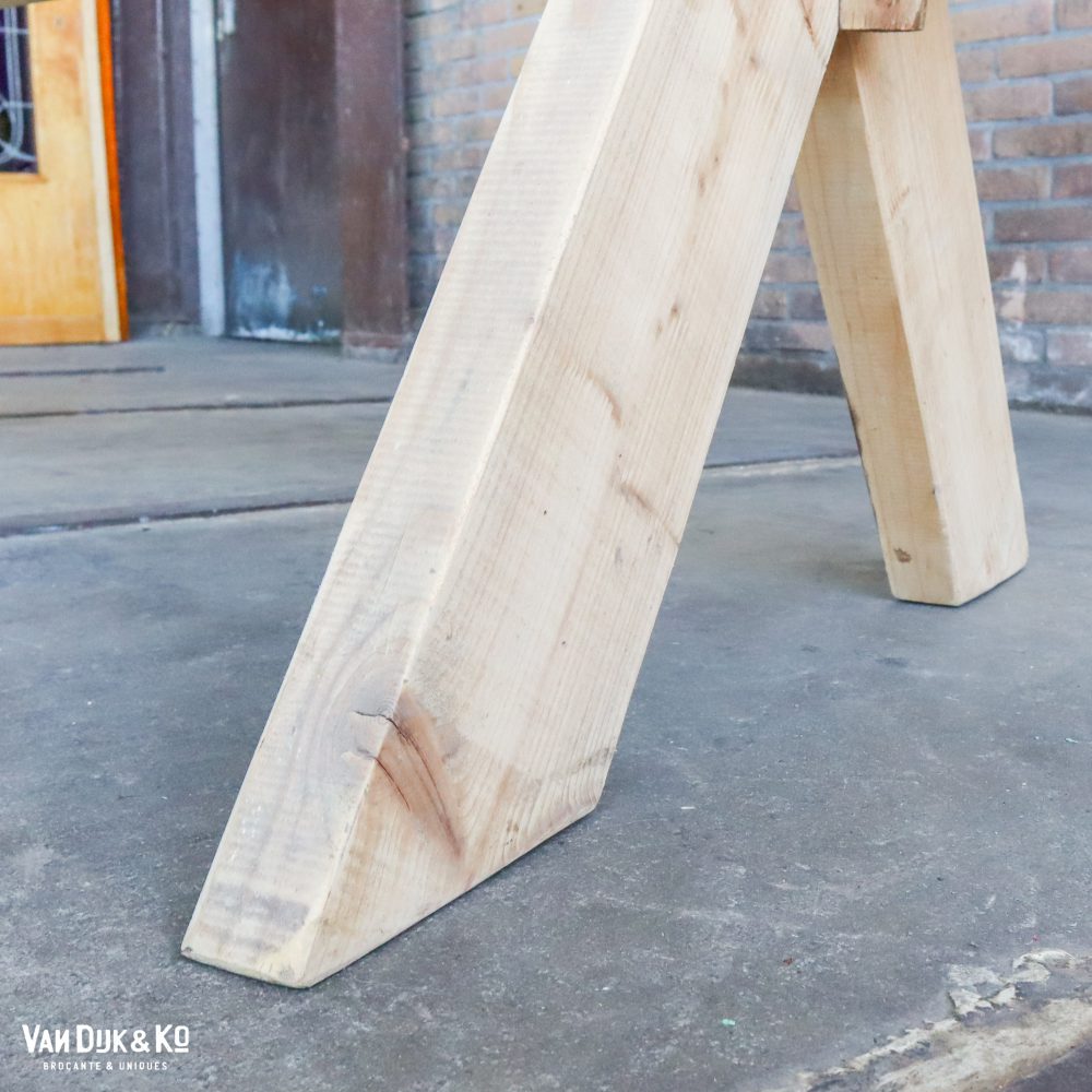 Houten kruispoot werktafel - Afbeelding 6