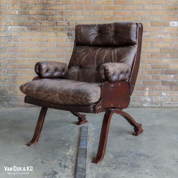 Vintage leren fauteuil