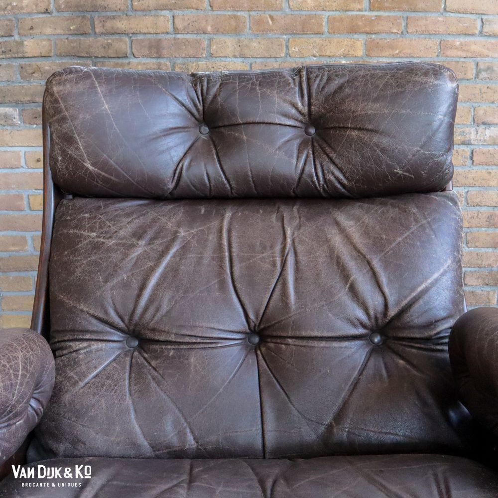 Vintage leren fauteuil - Afbeelding 7