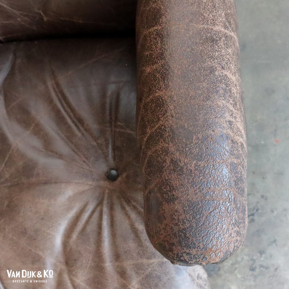 Vintage leren fauteuil - Afbeelding 8