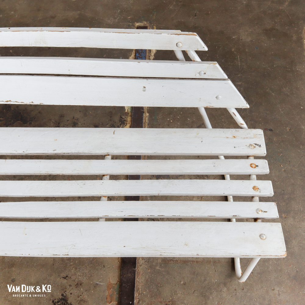 Brocante witte tuinbank - Afbeelding 6
