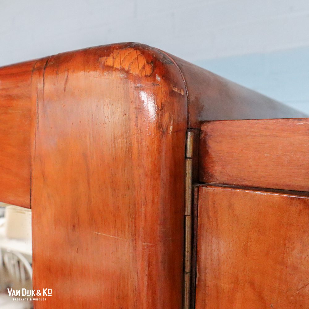 Vintage kledingkast met spiegel - demontabel - Afbeelding 9