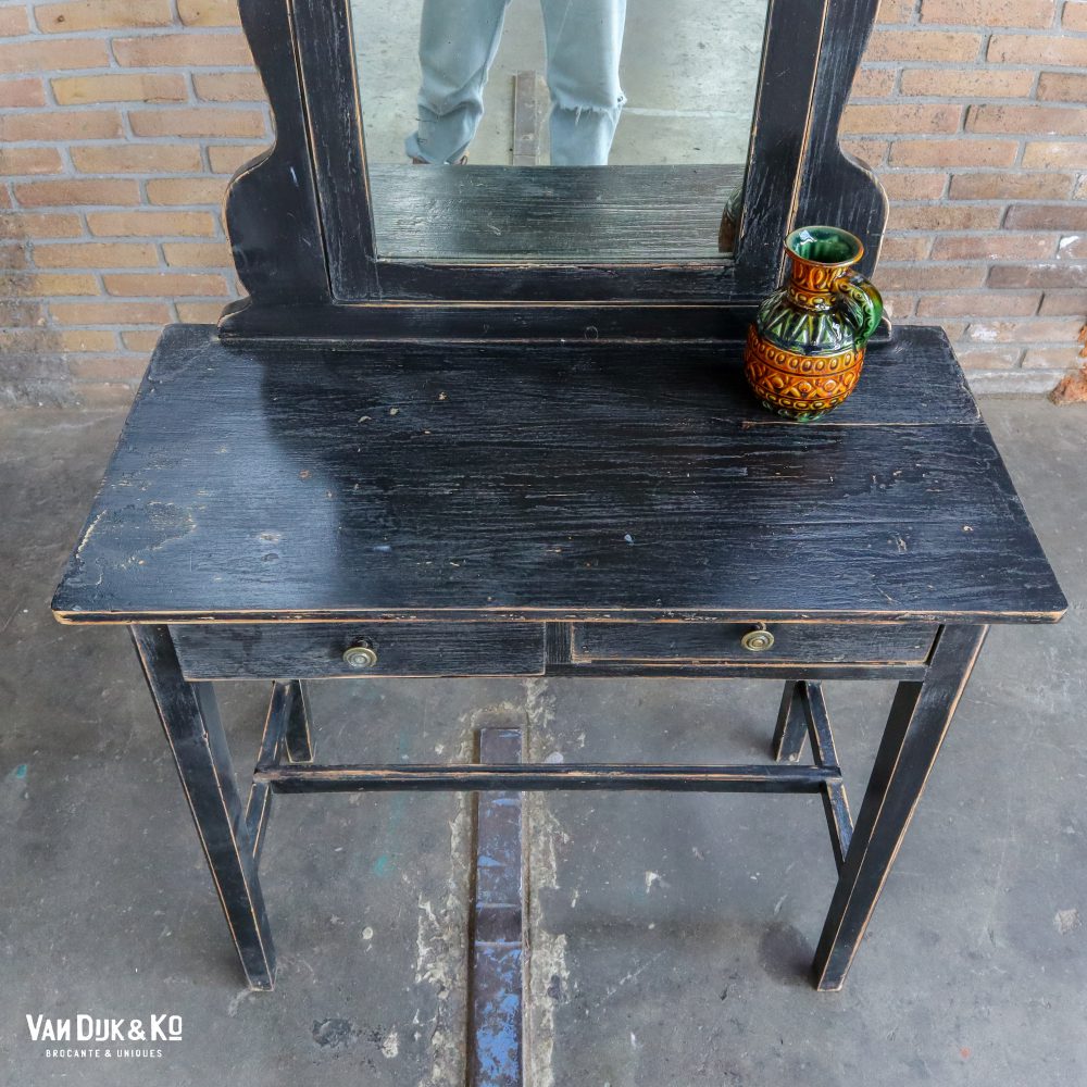 Brocante zwarte kaptafel - Afbeelding 2