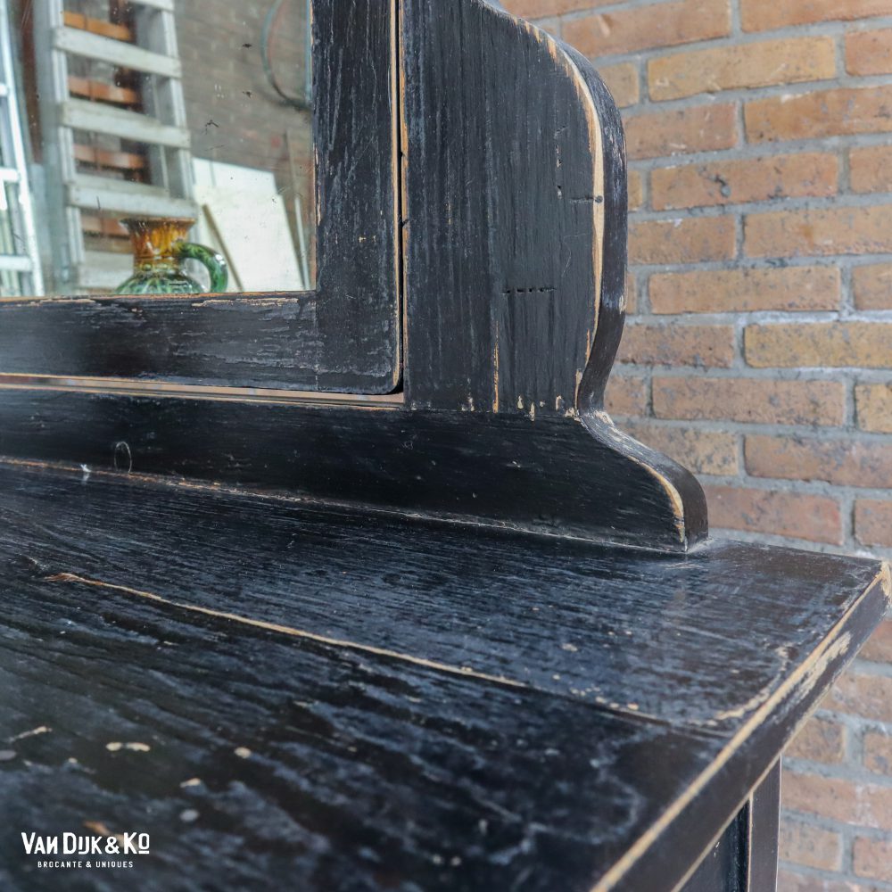 Brocante zwarte kaptafel - Afbeelding 10