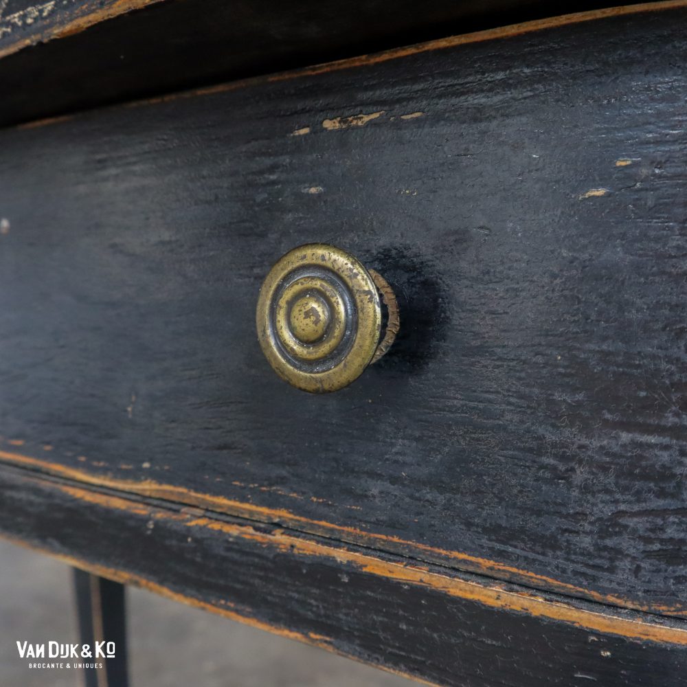 Brocante zwarte kaptafel - Afbeelding 7