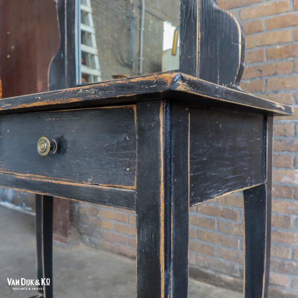 Brocante zwarte kaptafel - Afbeelding 6