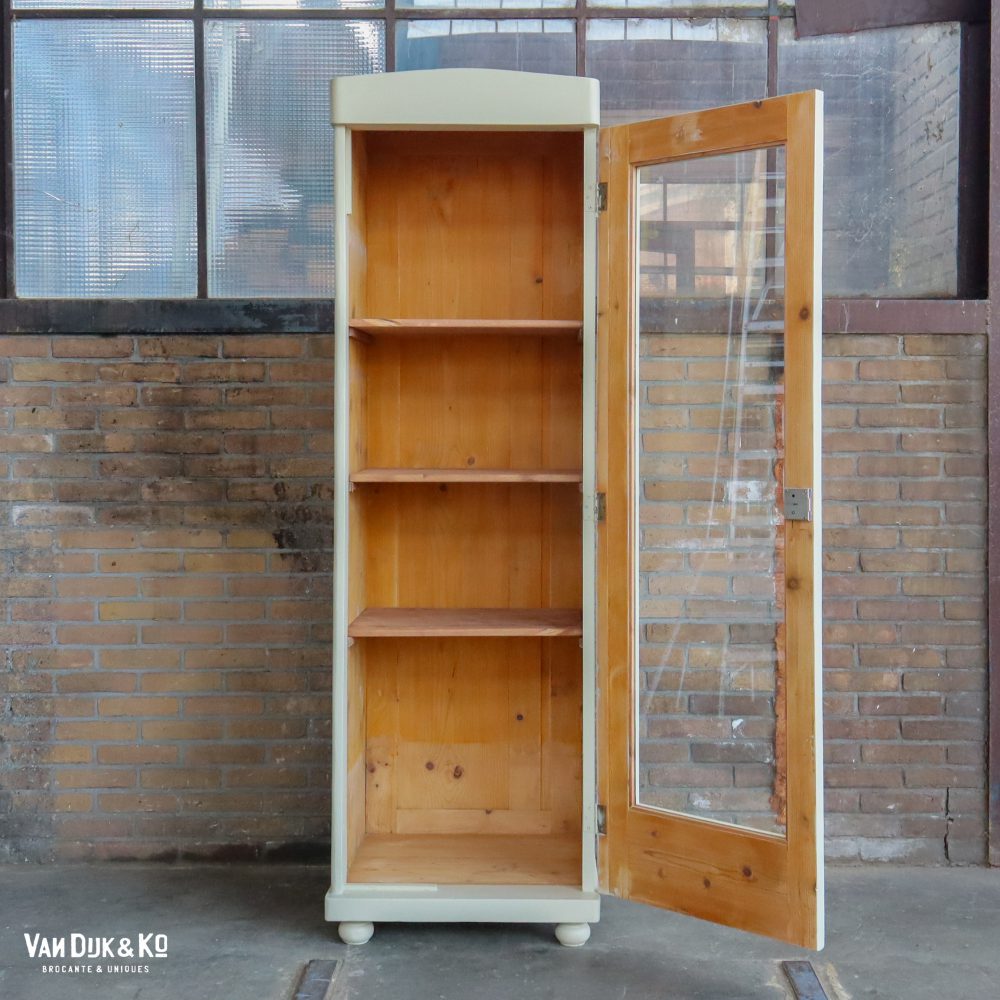 Lichtgroene eendeurs vitrinekast - Afbeelding 3