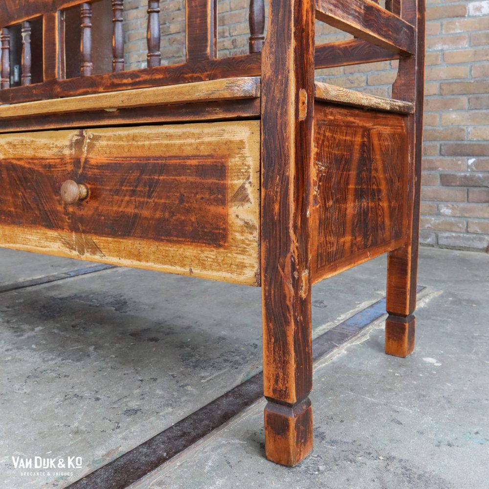 Houten bank met lade - Afbeelding 8