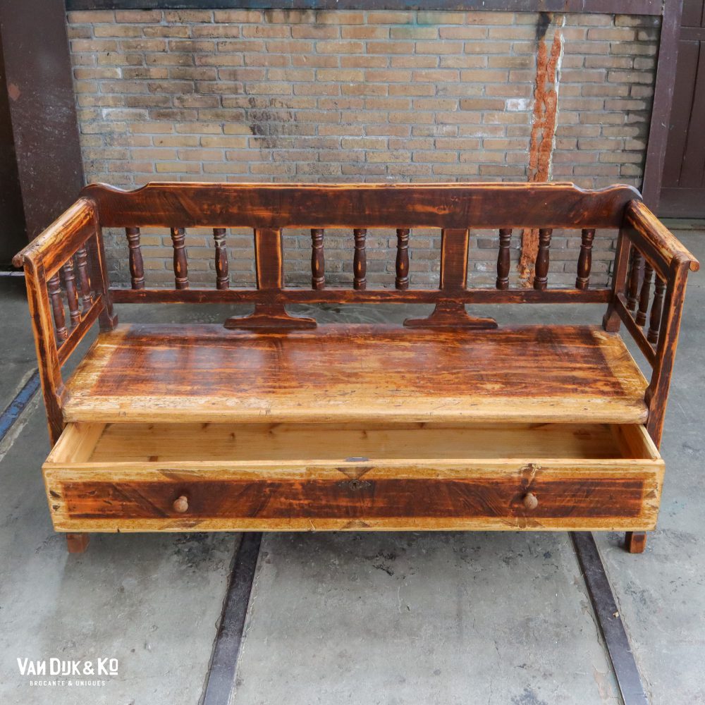 Houten bank met lade - Afbeelding 4