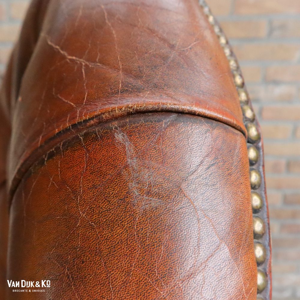 Antieke leren fauteuil - Afbeelding 13