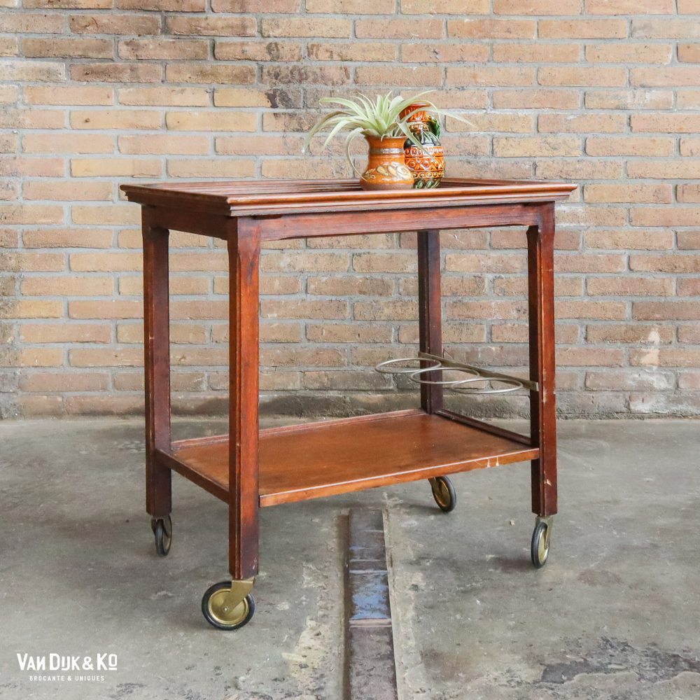 Vintage trolley met webbing blad