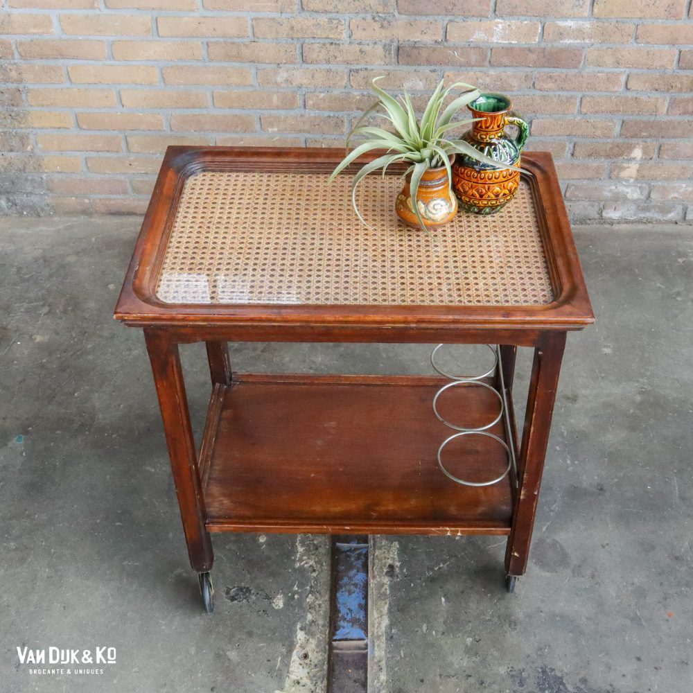 Vintage trolley met webbing blad - Afbeelding 3