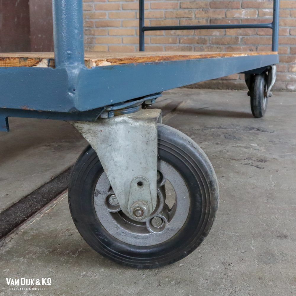 Blauw industrieel rek/trolley - Afbeelding 6