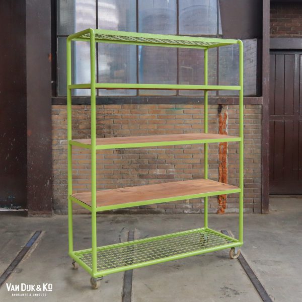 Groen industrieel rek/trolley