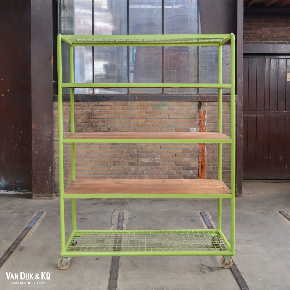 Groen industrieel rek/trolley - Afbeelding 2