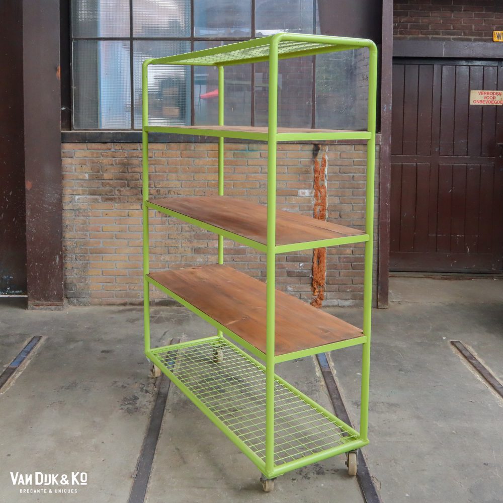 Groen industrieel rek/trolley