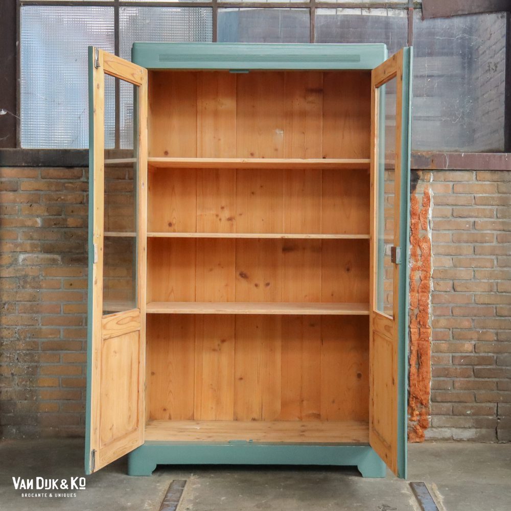 Groenblauwe vitrinekast - Afbeelding 2