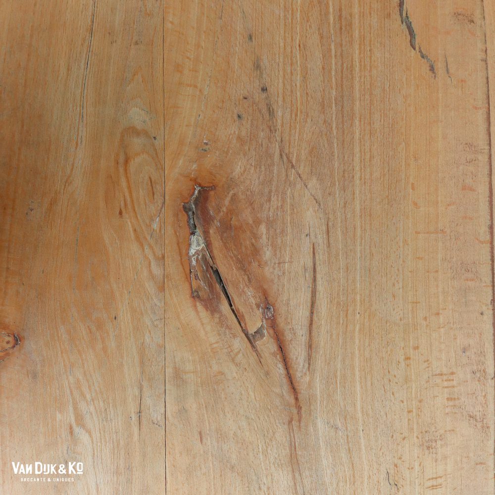 Houten tafel met groen onderstel - Afbeelding 7