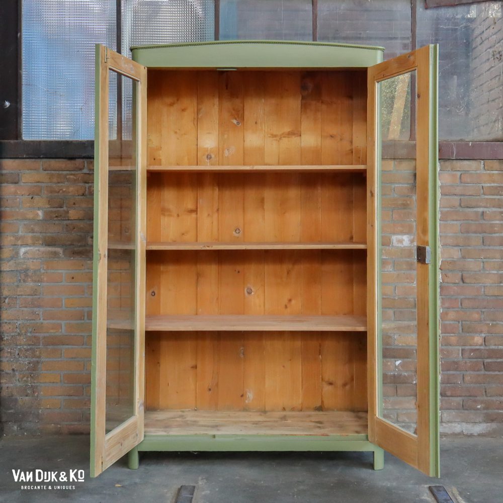 Groene vitrinekast - Afbeelding 3