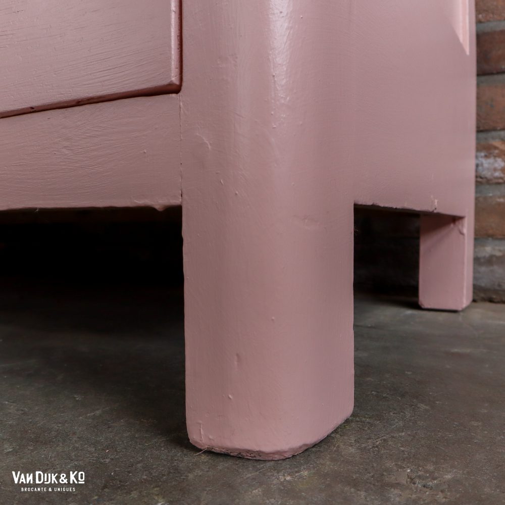 Brocante roze linnenkast - Afbeelding 10